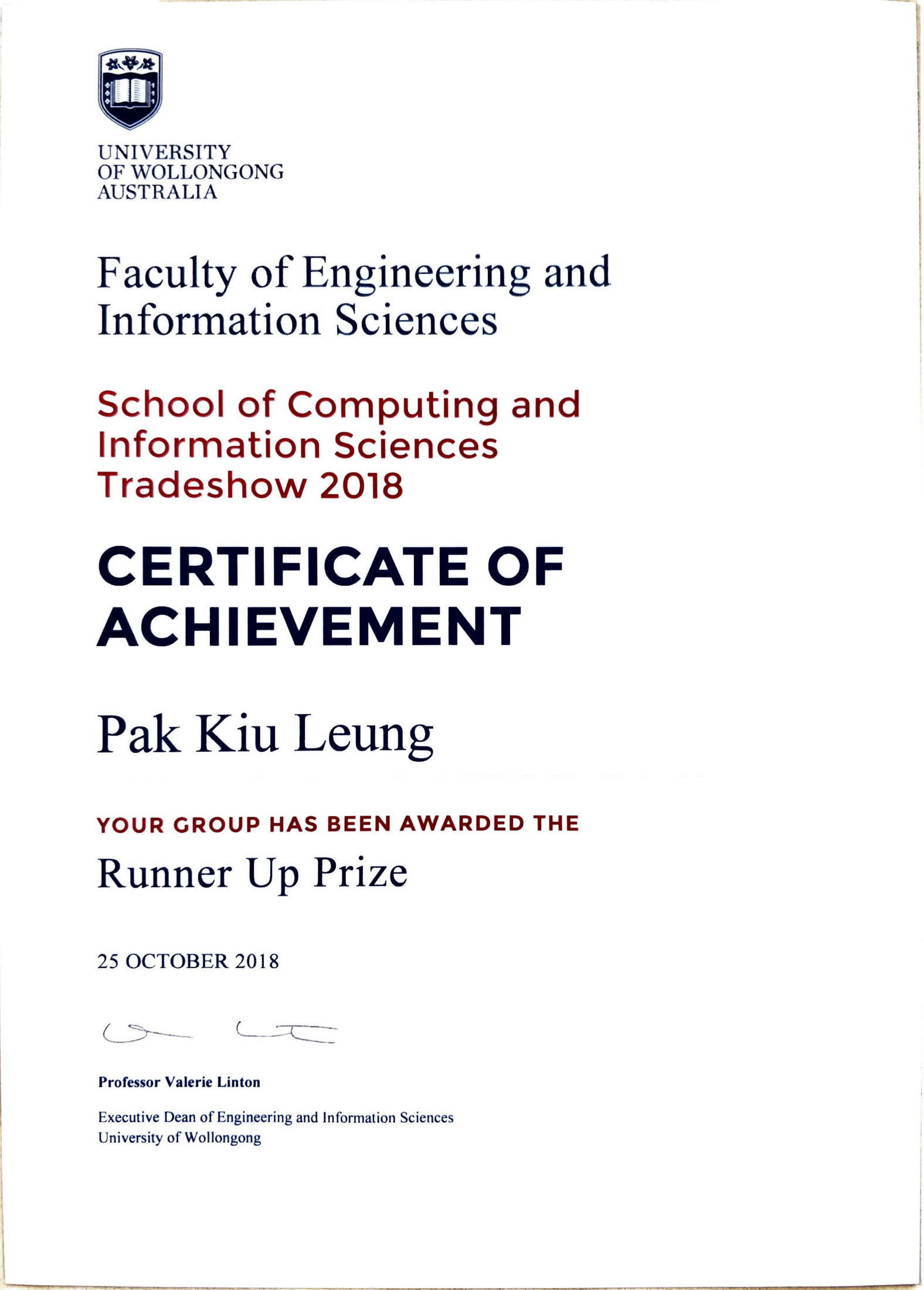 Photo of the Runner Up Best Project Prize