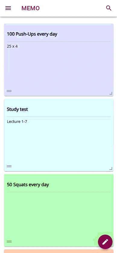 Create Memo in motion